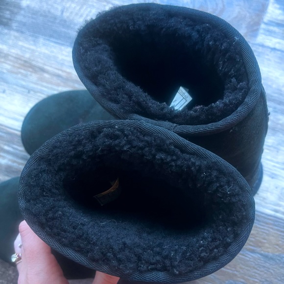 UGG Sz6 classic short ll Midi Mid calf black boot slip on Australian sheepskin - Picture 2 of 8